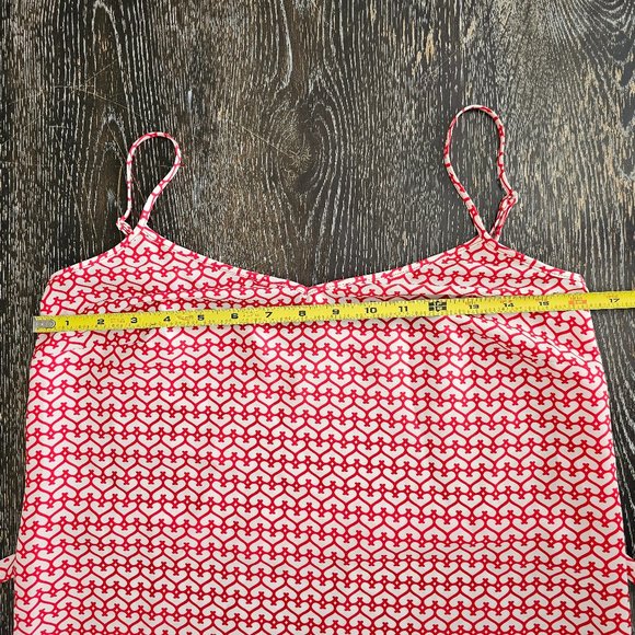 EUC *Ann Taylor* Women's Silky Spaghetti Straps Red Hearts Mini Dress 2 - Picture 9 of 13